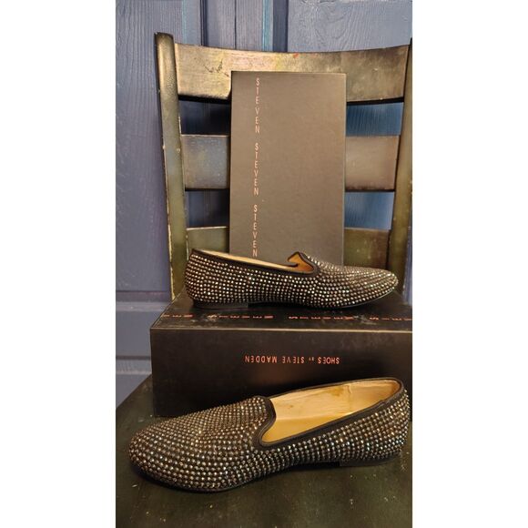 Steven by Steve Madden Silver Studded Women's Loafers Size 9 - Picture 2 of 11